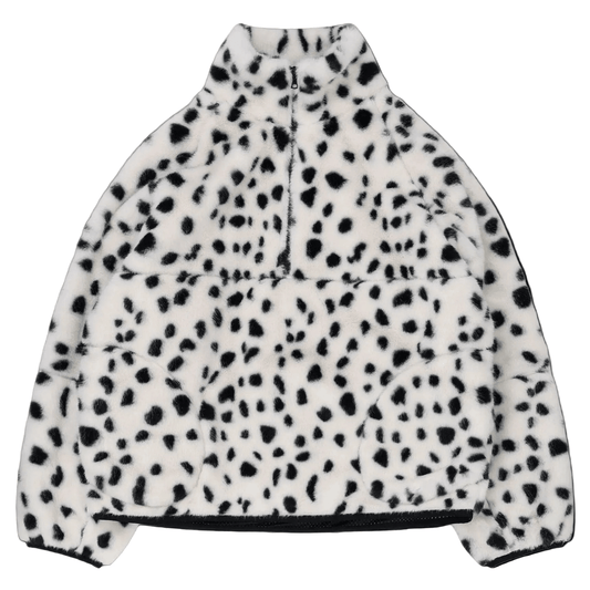 Tachette Faux-Fur Zipup - Dalmatian Spots