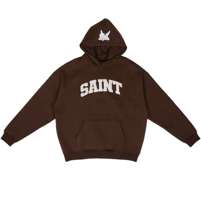 Sweat à capuche - « Saint » - Écusson Saint marron