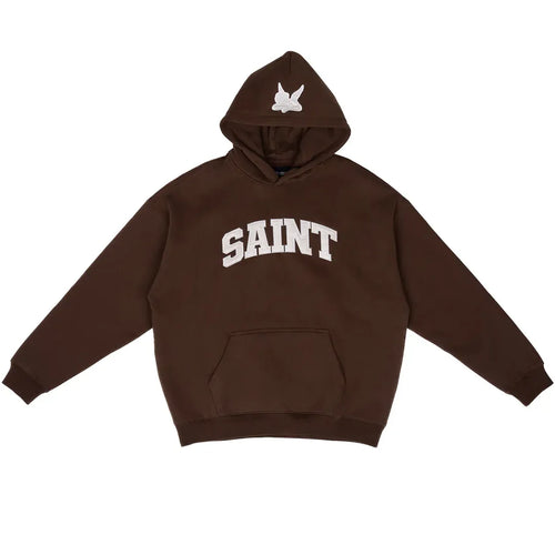 Hoodie - "Saint" - Brown Saint Patch