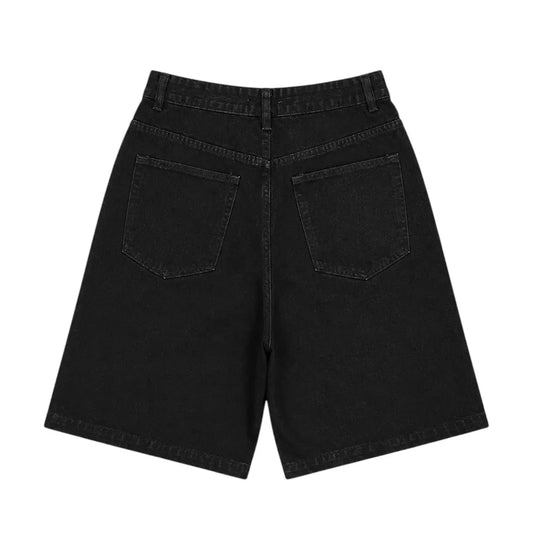 NYXYN - BAGGY DENIM JORTS - BLACK