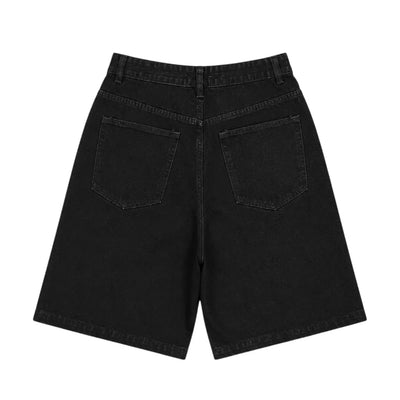 NYXYN - BAGGY DENIM JORTS - BLACK