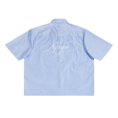 NYXYN - BOXY SCRIPT SHIRT - BLUE