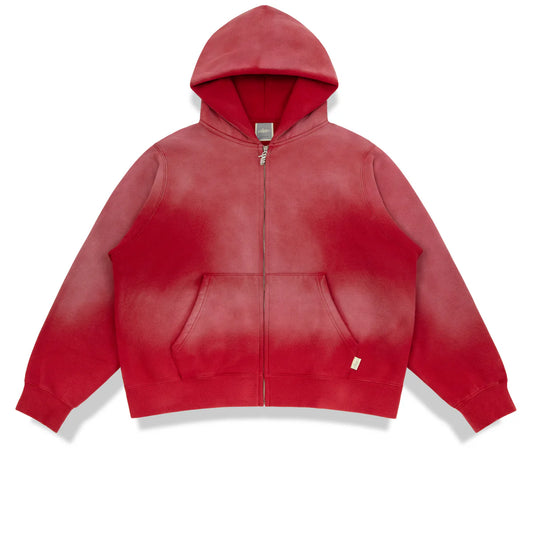 Heavyweight Wash Zip Up - Cranberry