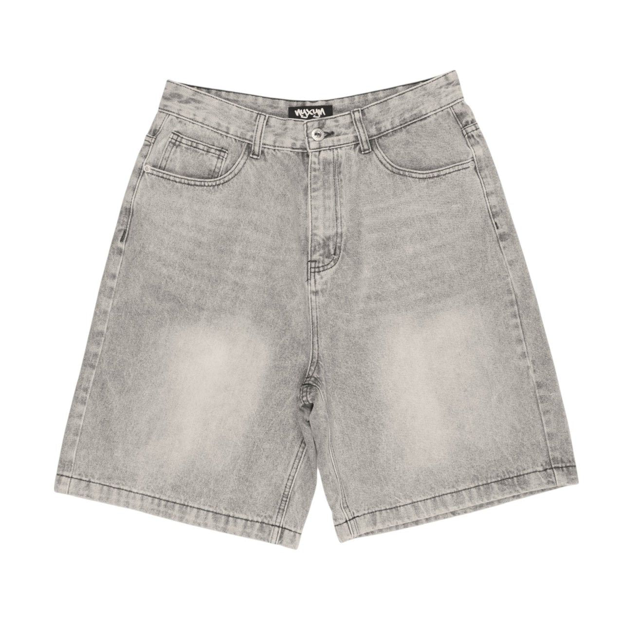 NYXYN - BAGGY DENIM JORTS - LIGHT GREY
